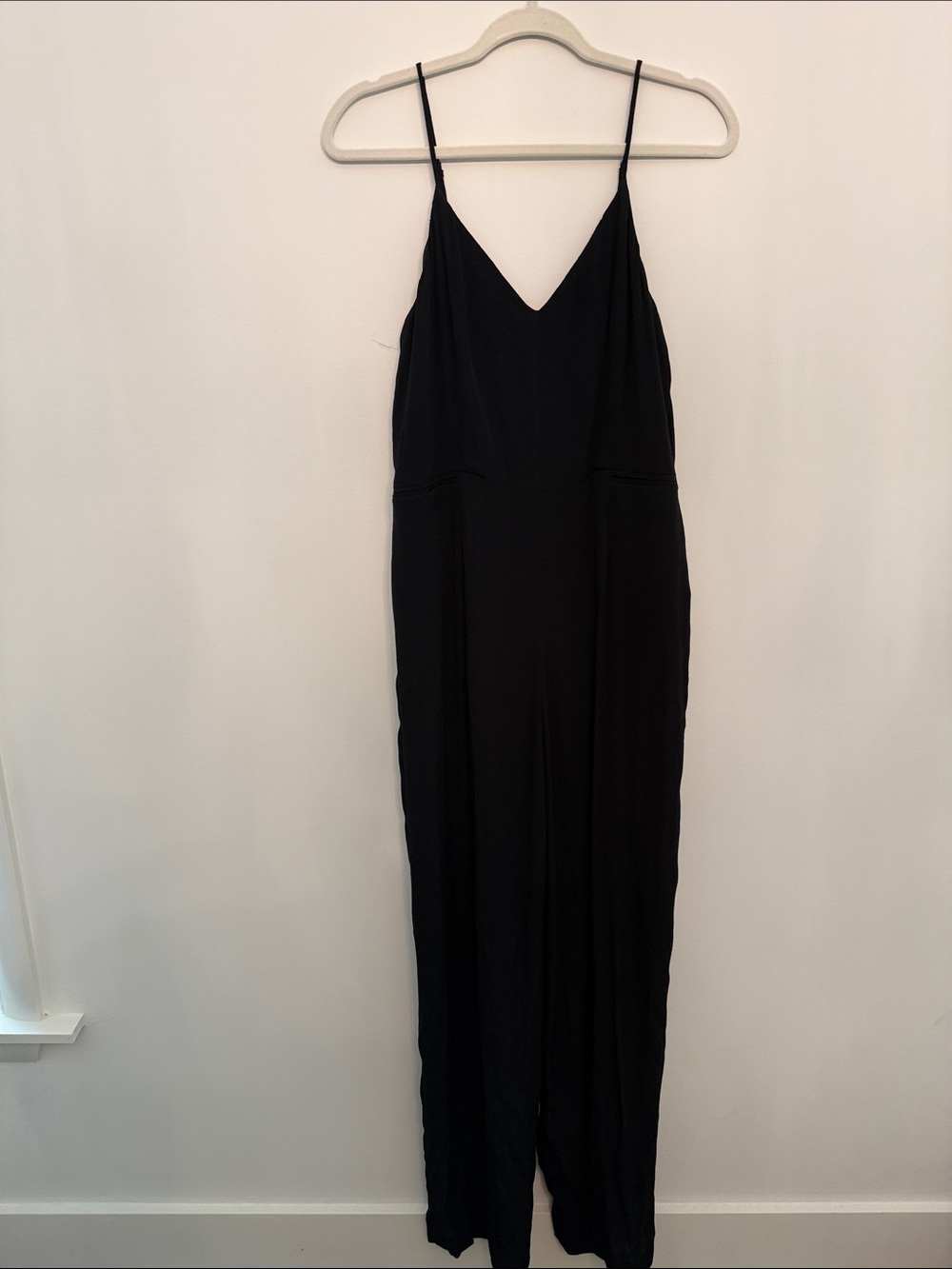 Anthropologie Black V-Neck Spaghetti-Strap Jumpsuit